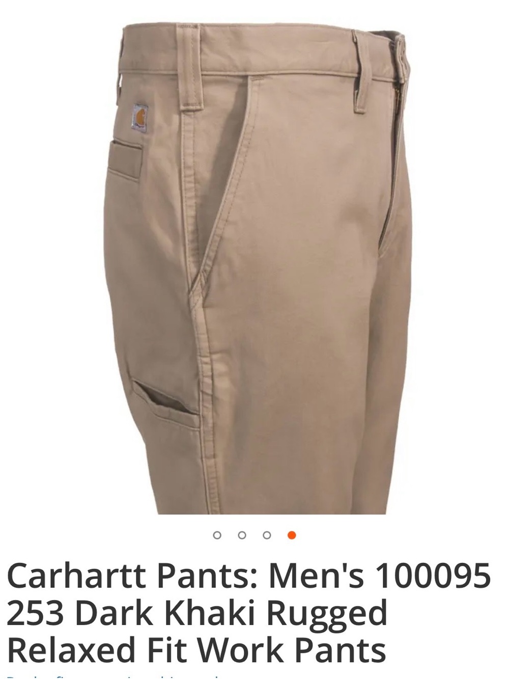 Carhartt Rugged Relaxed Fit Men’s 100095 253 Dark Khaki Work Pants